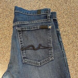 7FAMK jeans, dark blue, lightly worn, high waisted skinny, size 31